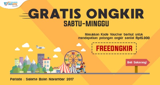 fastpay memberi promo bebas ongkir sabtu minggu belanja di tomo untuk periode november 2017
